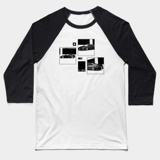 TOYOTA MR2 MK2 Black 'N White Archive Baseball T-Shirt